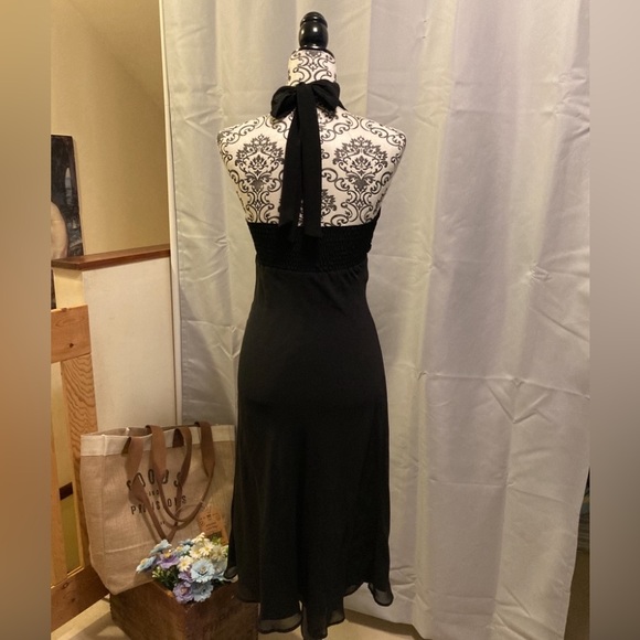 ESPRIT Lined Black Chifon Halter Dress 8 (Small) - Picture 5 of 15